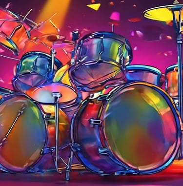 Rainbow image of drums