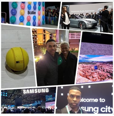 CES social media photo collage.