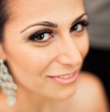 Bride after makeup application