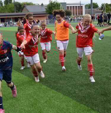 La joie des joueuses U11F de Valenciennes