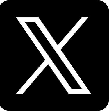 a black and white x icon of a letter x