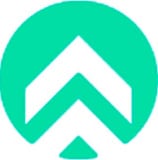 An arrow pointing up logo