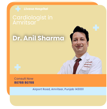 A graphical representation highlighting Dr. Anil Sharma as the Best Cardiologist in Amritsar.