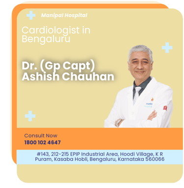 A graphical representation highlighting Dr. Ashish Chauhan as the Best Cardiologist in Bengaluru