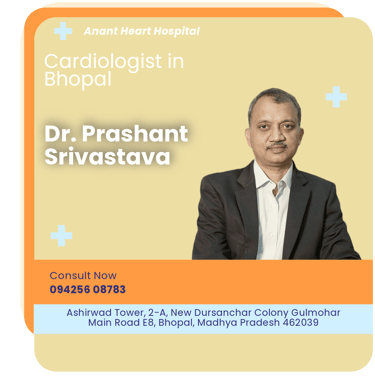 A graphical representation highlighting Dr. Prashant Srivastava as the Best Cardiologist in Bhopal.