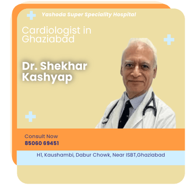 A graphical representation highlighting Dr. Shekhar Kashyap as the Best Cardiologist in Ghaziabad.