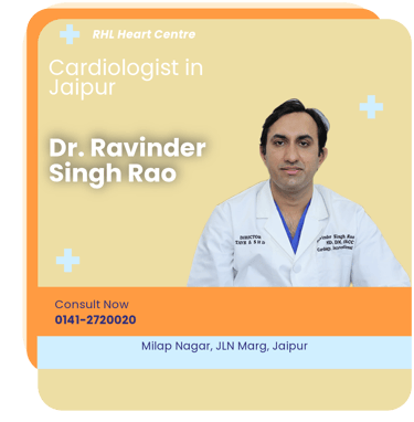 A graphical representation highlighting Dr. Ravinder Singh Rao as the Best Cardiologist in Jaipur.