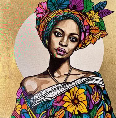 Original watercolor painting ‘Tiyanna’ by manef