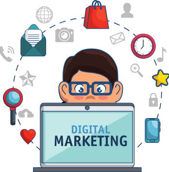 dijital pazarlamayı anlatan bir görsel