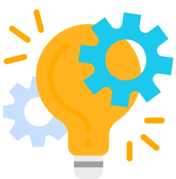 a light bulb with gears on it