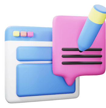 a pink and blue folder with a pen