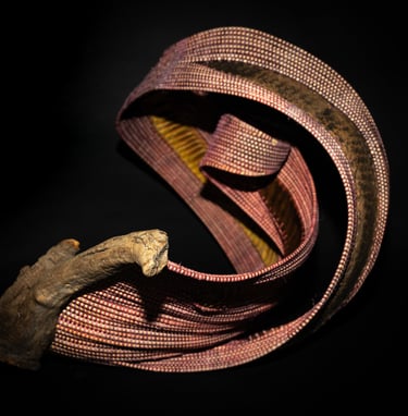 The Betrothed, 2023, cane, reed, driftwood, framboyan pods