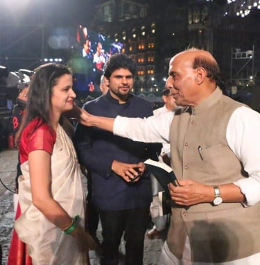 Presenting the book to India's Defense Minister Shri.. Rajnath Singh