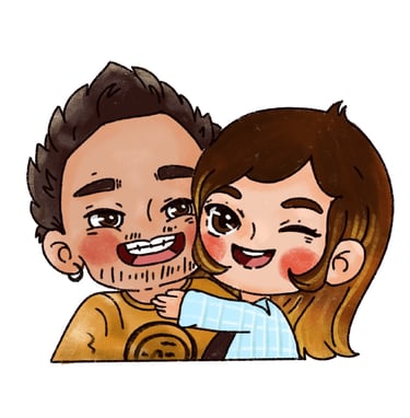 joel & glyn caricature