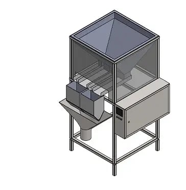 Semi-automatic weighing and filling machine