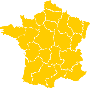 Carte de France région Auvergne Rhône Alpes