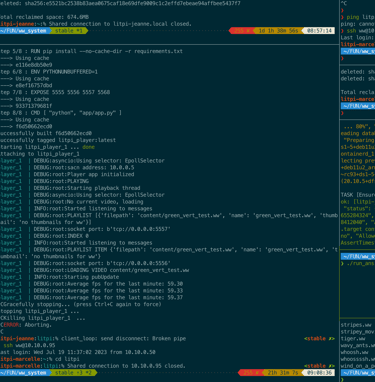 There aren't many pictures of software, but this was 1/5th of my tmux windows during development