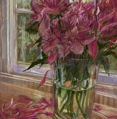 Digital drawing - the peonies are losing their shit