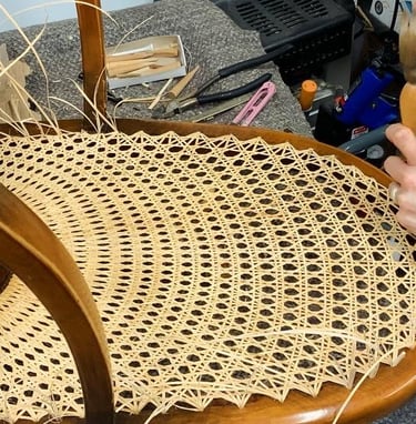 Furniture Restoration, handmade caning