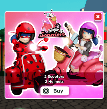 Miraculous Ladybug Roblox in-game popup
