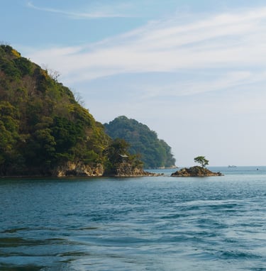 ocean and mountains in Japan
