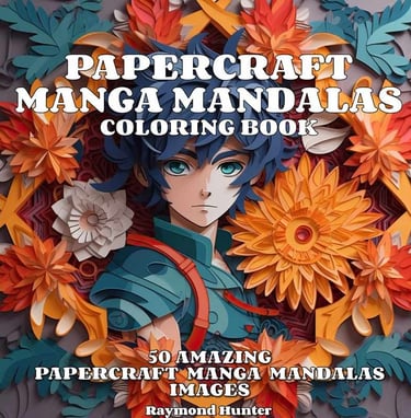 A Coloring book featuring 50 unique 3d effect papercraft manga mandala images