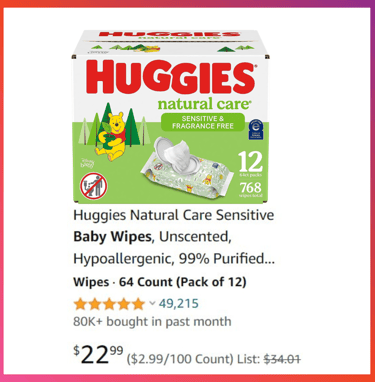 Huggies Natural Care Sensitive Baby Wipes, Hypoallergenic, 99% Purified Water।