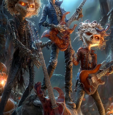 fun halloween ghoul guitar players