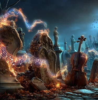 halloween music vibes coming out of the graveyard