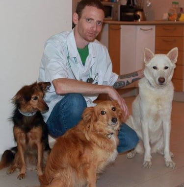Dr. Ori Stollar and his dogs