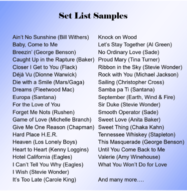 Soleti Set List Sample