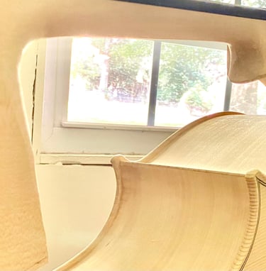 cello in the white with its neck
