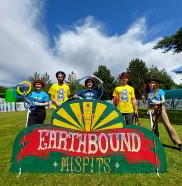 Circus skills workshop team, earthbound misfits circus workshops for events.  