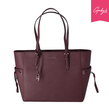 Michael Kors Gilly Large Drawstring Tote Oxblood Saffiano Leather