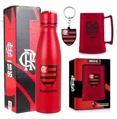 kit garrafa caneca chaveiro do Flamento