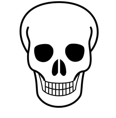 Human skull design black line work