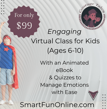 Engaging  Virtual Class for Kids  (Ages 6-10) With an Animated eBook  & Quizzes to Manage Emotions