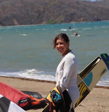 happy kitesurfer