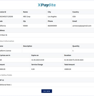 Invoice payment link integration