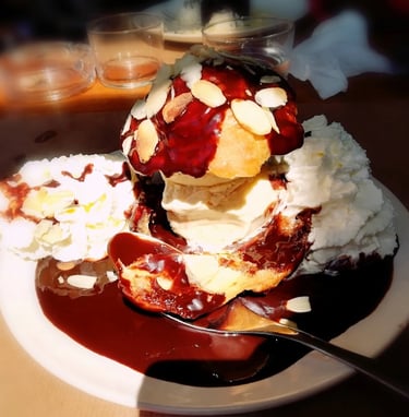 Dessert du restaurant le Meltin, les profiteroles