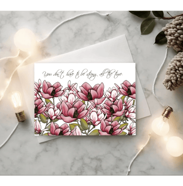 Soft magnolia blossom in gentle light, evoking calm and tender presence.