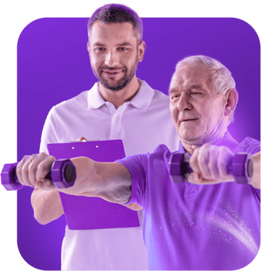 a man and a woman doing a cardioid exercise