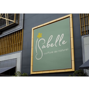 logo crée par fovassist pour Isabelle coiffure, devanture de magasin