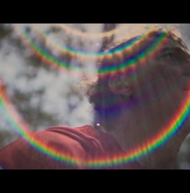 The Devil's Entrance scene of Tom Michaels looking out at the sky