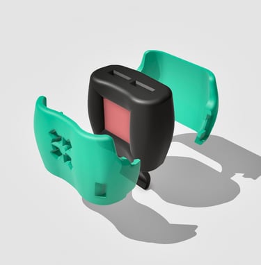 blown up render of keyed buckle adapter