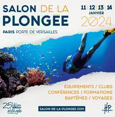 affiche salon international le de la plongée paris 2024
