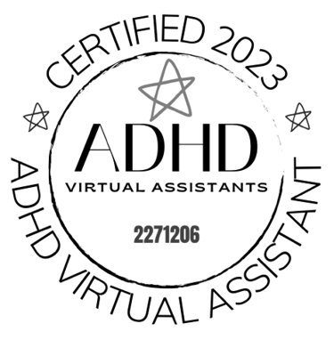 ADHD Virtual Assistant certification badge