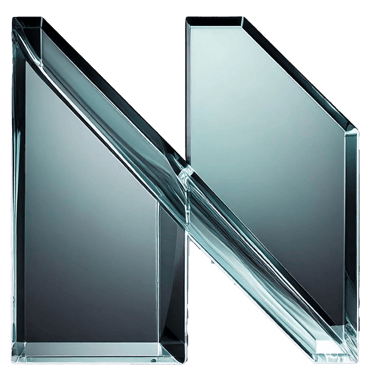 a glass letter n with a curved glass letter nTransparent Dubai Forex Capital Advisory for MENA Trade
