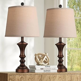 Rustic bedroom table lamps set, farmhouse nightstand lighting ideas, vintage bedside lamp set for co