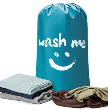 28x40 inch rip-stop laundry bag with drawstring, holds 3-4 loads, odor-blocking.